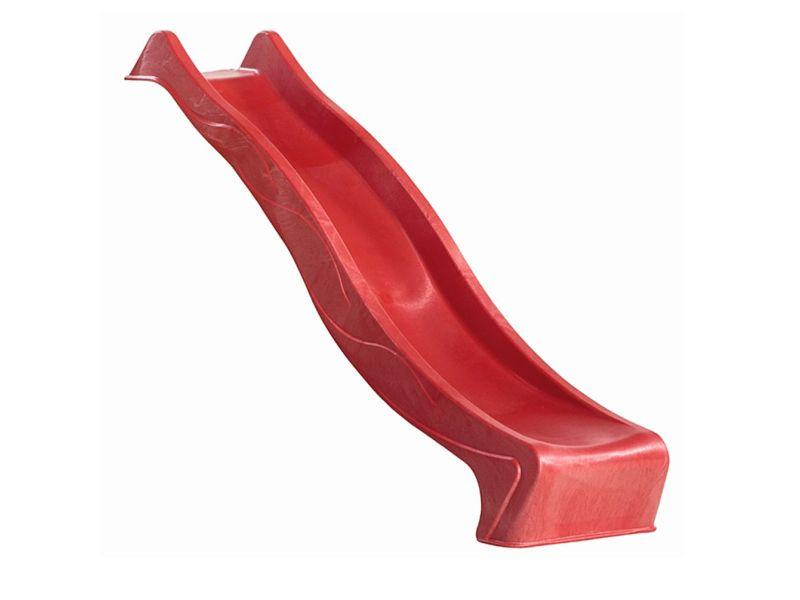 Karibu Spielturm Luis Satteldach + Rutsche rot + Doppelschaukel