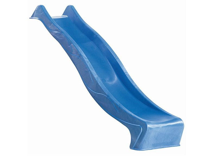 Karibu Stelzenhaus Benjamin natur mit Rutsche in blau und Doppelschaukelanbau mit Klettergerüst und