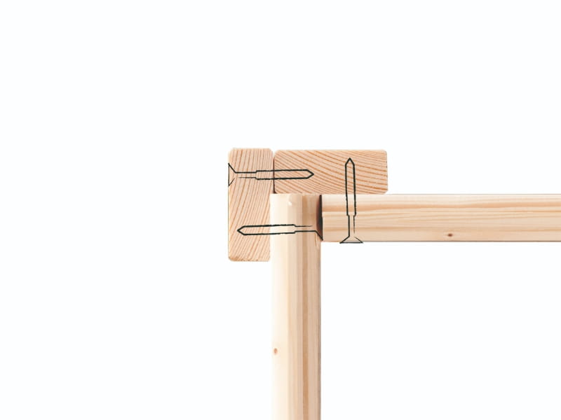 Karibu Stelzenhaus Fidel naturbelassen + Rutsche blau + Doppelschaukelanbau + Klettergerüst und Netz