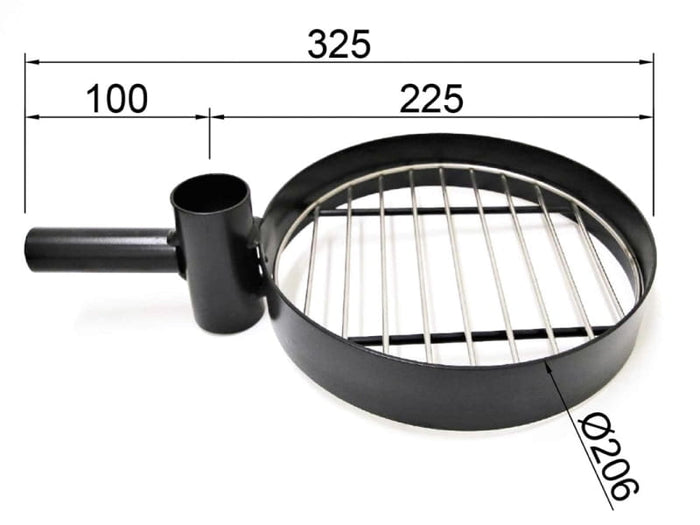 Kleiner Grillhalter mit kurzem Arm für eine Wolff Finnhaus Grillkota