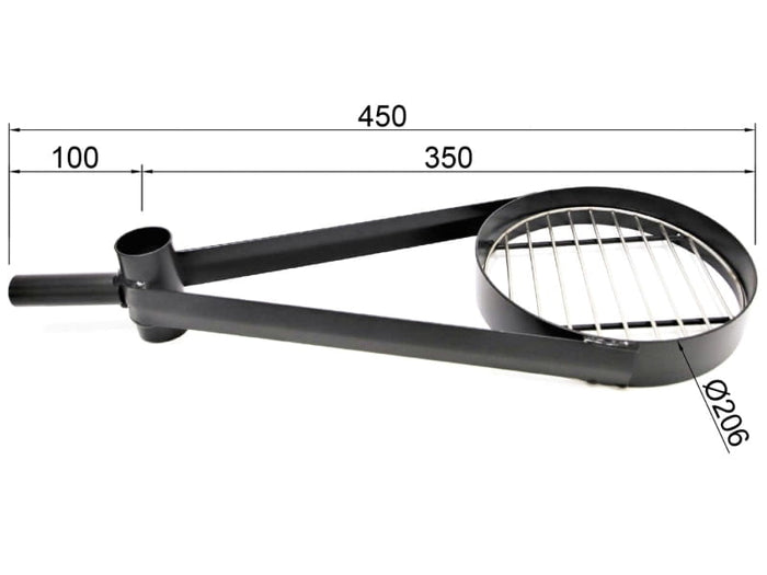 Kleiner Grillhalter mit langem Arm für eine Wolff Finnhaus Grillkota