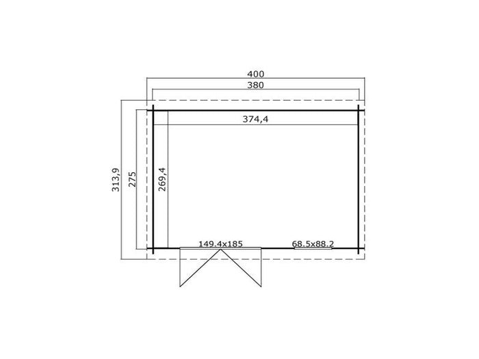 Lasita Blockbohlenhaus Amira 275 natur 28 mm