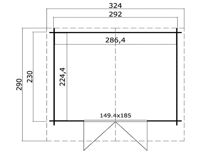 Lasita Blockbohlenhaus Baltimore lichtgrau 28 mm