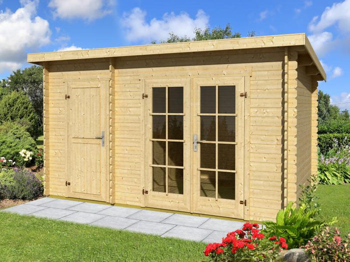 Lasita Blockbohlenhaus Belmont 1 2-Raum natur 28 mm