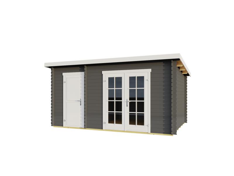 Lasita Blockbohlenhaus Belmont 1 2-Raum carbongrau 28 mm