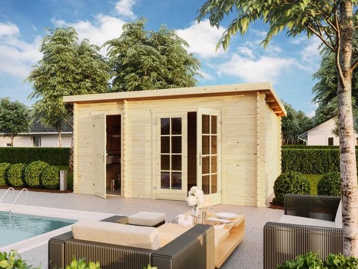 Lasita Blockbohlenhaus Belmont 2 2-Raum natur 34 mm