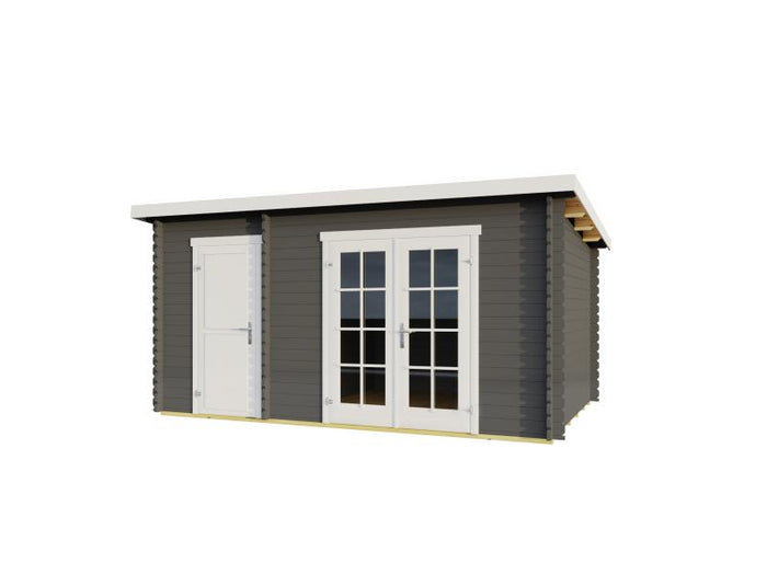 Lasita Blockbohlenhaus Belmont 2 2-Raum carbongrau 34 mm