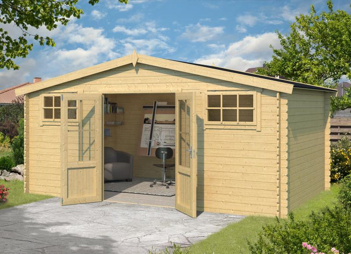 Lasita Blockbohlenhaus Boston natur 28 mm