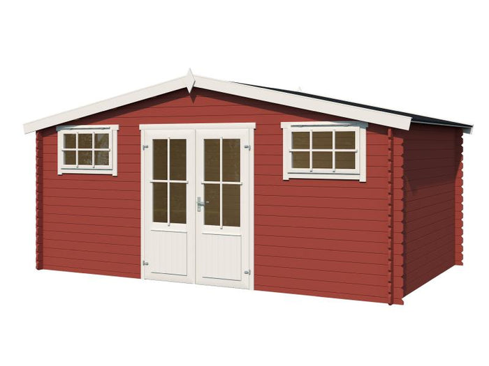 Lasita Blockbohlenhaus Boston schwedenrot 28 mm