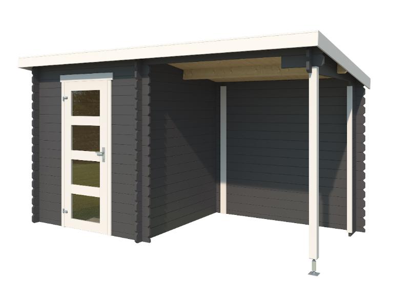 Lasita Blockbohlenhaus Jelle Plus carbongrau 28 mm