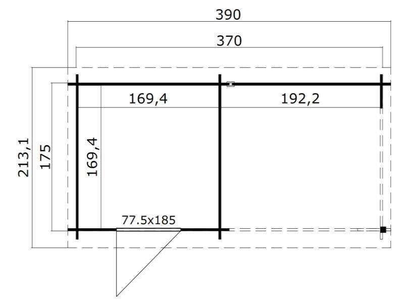 Lasita Blockbohlenhaus Jelle Plus carbongrau 28 mm