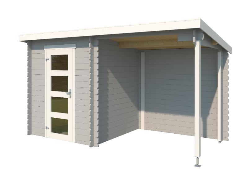 Lasita Blockbohlenhaus Jelle Plus lichtgrau 28 mm