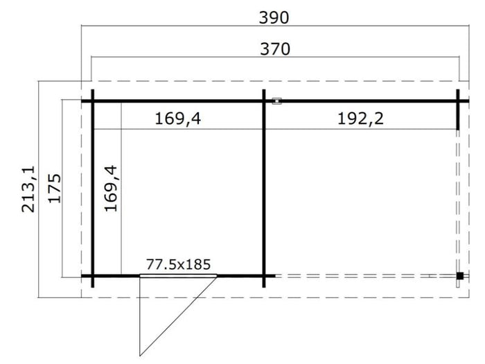 Lasita Blockbohlenhaus Jelle Plus schwedenrot 28 mm