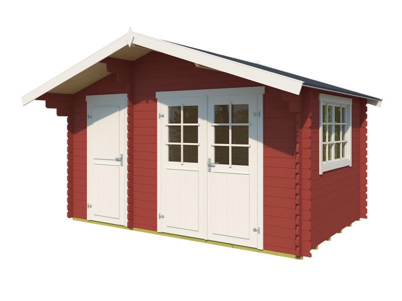 Lasita Blockbohlenhaus Keila 28 schwedenrot 2-Raum 28 mm