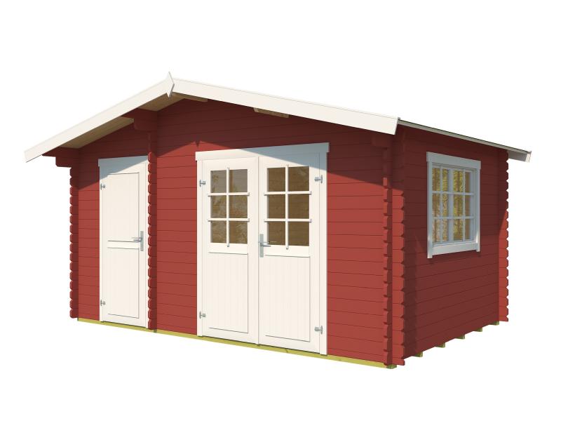 Lasita Blockbohlenhaus Keila 34 schwedenrot 2-Raum 34 mm