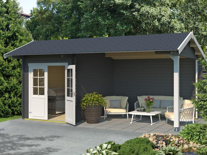 Lasita Blockbohlenhaus Kenzo 34 mm Carbongrau