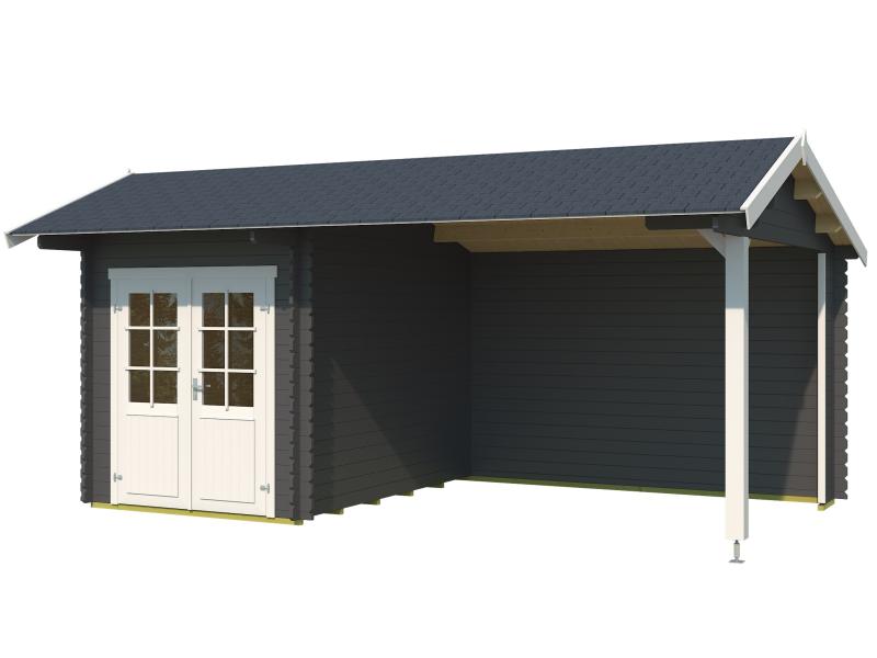 Lasita Blockbohlenhaus Kenzo 34 mm Carbongrau