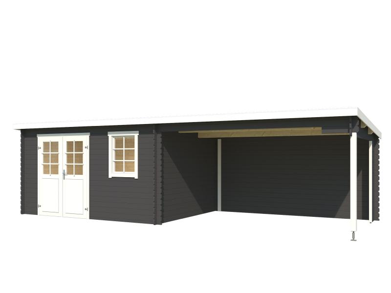 Lasita Blockbohlenhaus Reno carbongrau 28 mm