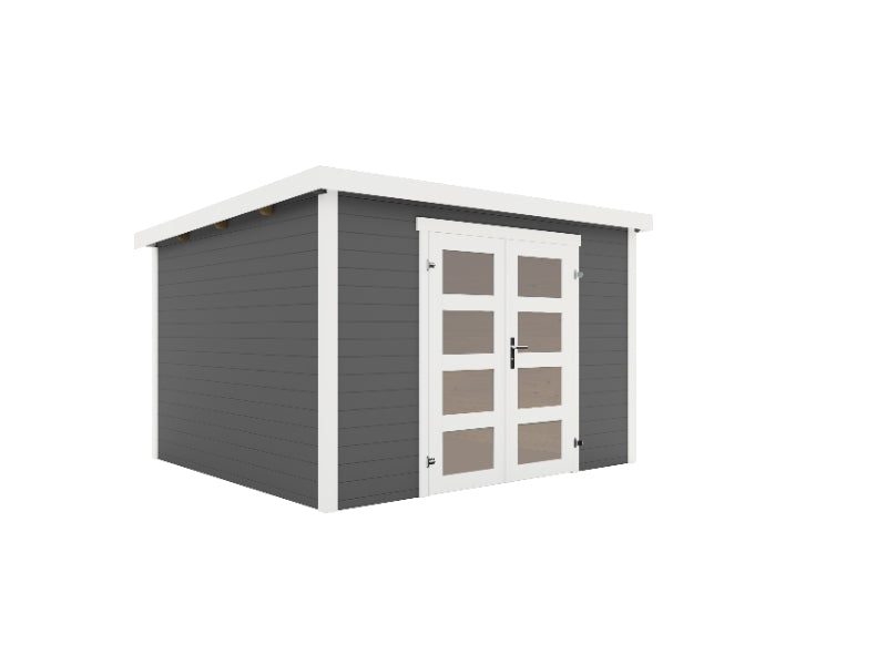 Lasita Blockbohlenhaus Zambezi 7 carbongrau 28 mm