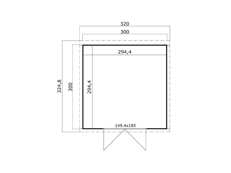 Lasita Blockbohlenhaus Zambezi 7 carbongrau 28 mm