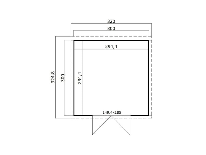 Lasita Blockbohlenhaus Zambezi 7 carbongrau 28 mm