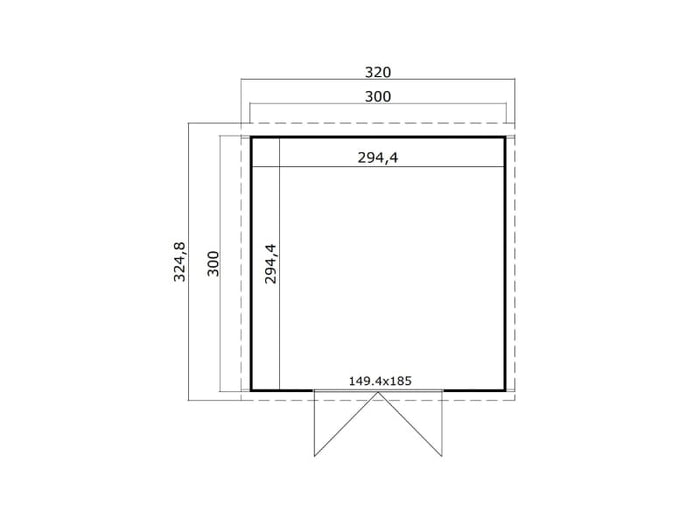 Lasita Blockbohlenhaus Zambezi 7 lichtgrau 28 mm