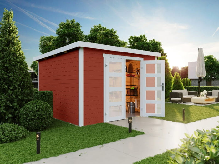 Lasita Blockbohlenhaus Zambezi 7 schwedenrot 28 mm