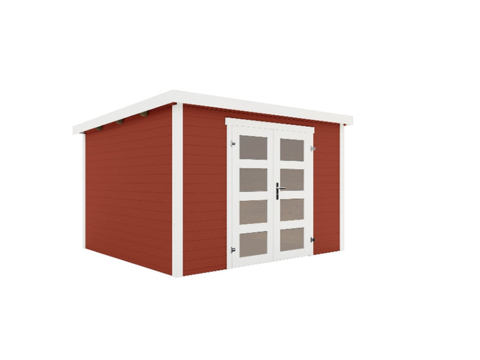 Lasita Blockbohlenhaus Zambezi 7 schwedenrot 28 mm