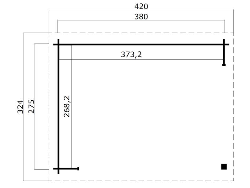 Lasita Unterstand / Lounge Buffalo 380 carbongrau 28 mm