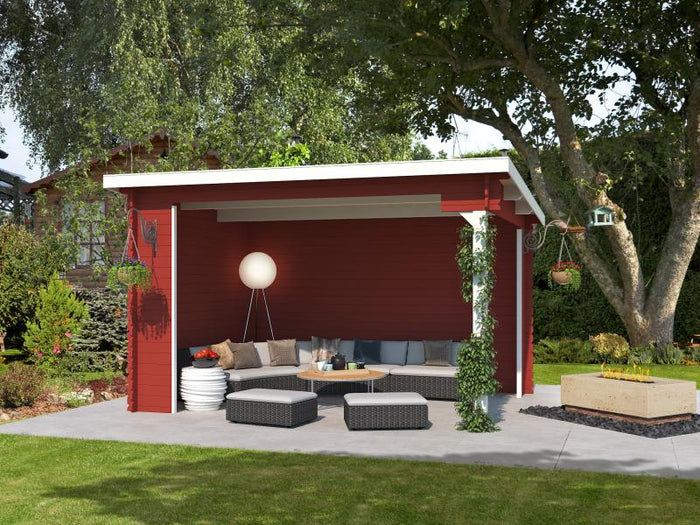 Lasita Unterstand / Lounge Buffalo 380 schwedenrot 28 mm