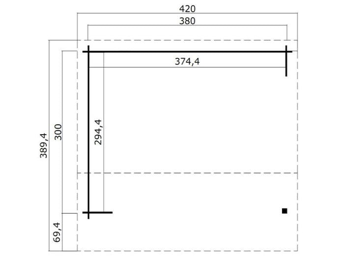 Lasita Unterstand / Lounge Kirian 300 natur 28 mm