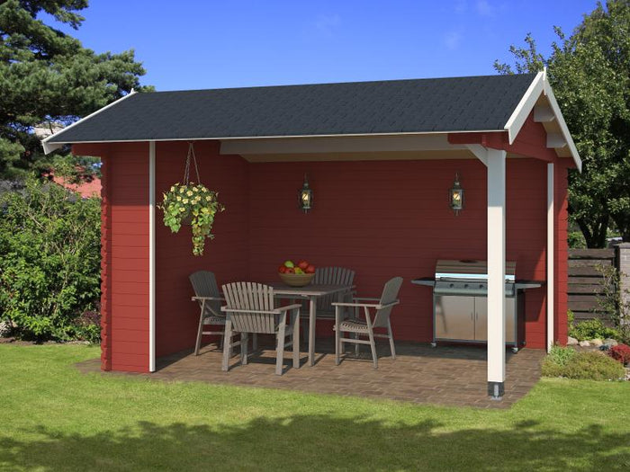 Lasita Unterstand / Lounge Kirian 300 Schwedenrot 28 mm