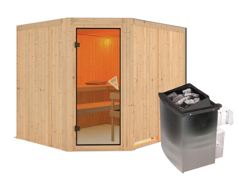 Malin - Karibu Sauna inkl. 9-kW-Ofen - ohne Dachkranz -