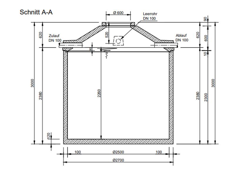 Mall Betonzisterne Family 11000 Liter, begehbar, ohne Filter