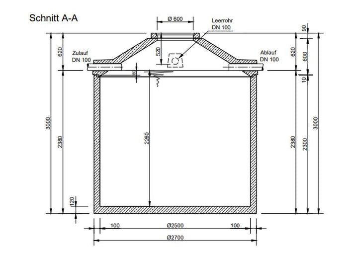 Mall Betonzisterne Family 11000 Liter, begehbar, ohne Filter