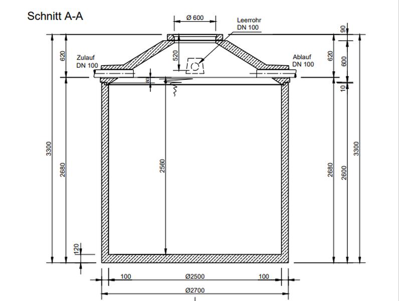 Mall Betonzisterne Family 12500 Liter, begehbar, ohne Filter