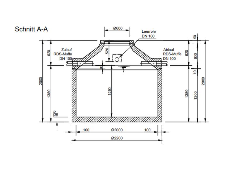 Mall Betonzisterne Family 3900 Liter, begehbar, ohne Filter