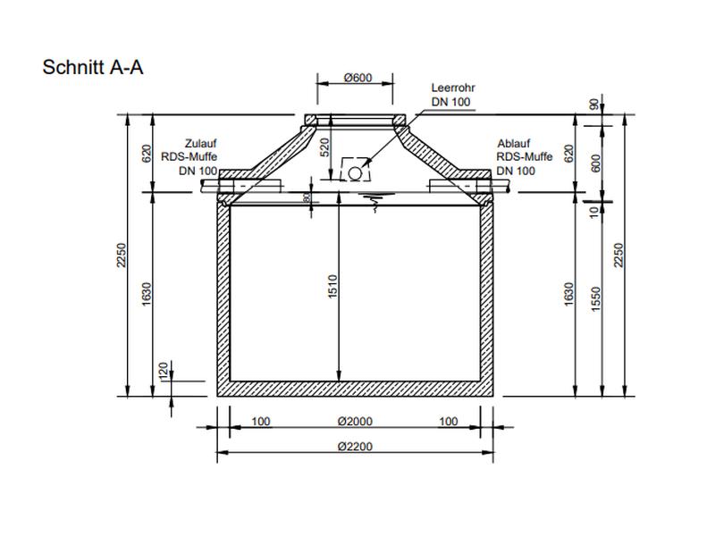 Mall Betonzisterne Family 4700 Liter, begehbar, ohne Filter