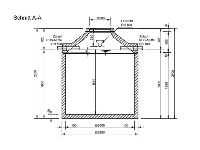 Mall Betonzisterne Family 5800 Liter, begehbar, ohne Filter