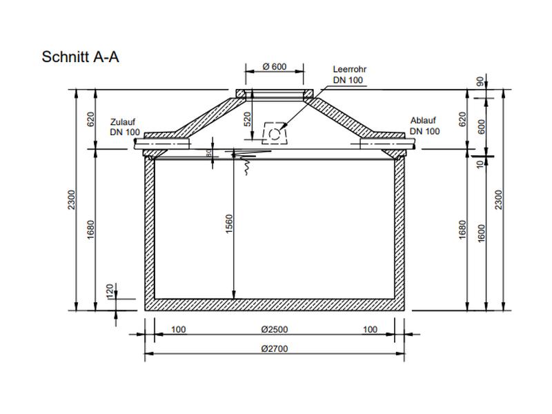 Mall Betonzisterne Family 7600 Liter, begehbar, ohne Filter