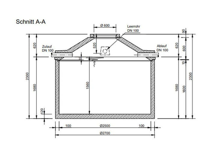 Mall Betonzisterne Family 7600 Liter, begehbar, ohne Filter