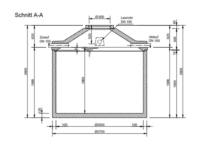 Mall Betonzisterne Family 9100 Liter, begehbar, ohne Filter