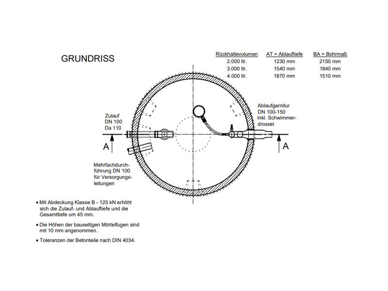 Mall Retentionszisterne Reto 8000 Liter, begehbar