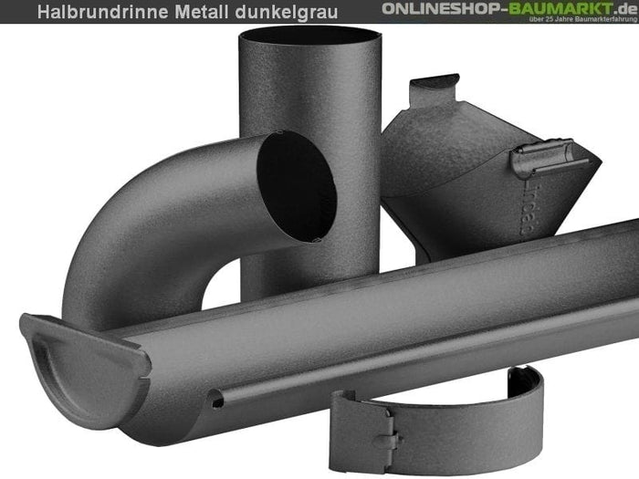 Metall-Dachrinne dunkelgrau Satteldach 500 cm
