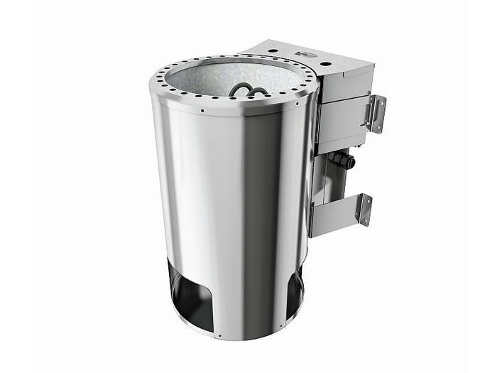 Nanja - Karibu Sauna Plug & Play 3,6 kW Bio Ofen, ext. Steuerung - ohne Dachkranz - moderne Saunatür