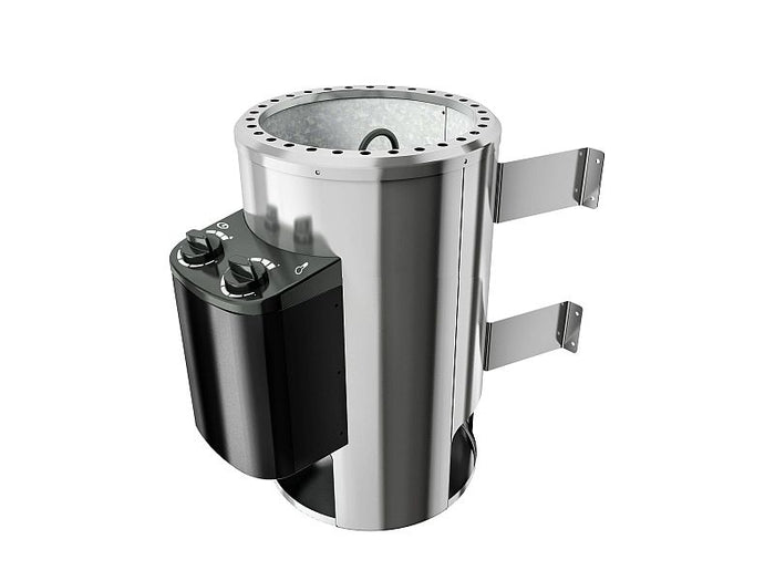 Nanja - Karibu Sauna Plug & Play inkl. 3,6 kW-Ofen - mit Dachkranz -