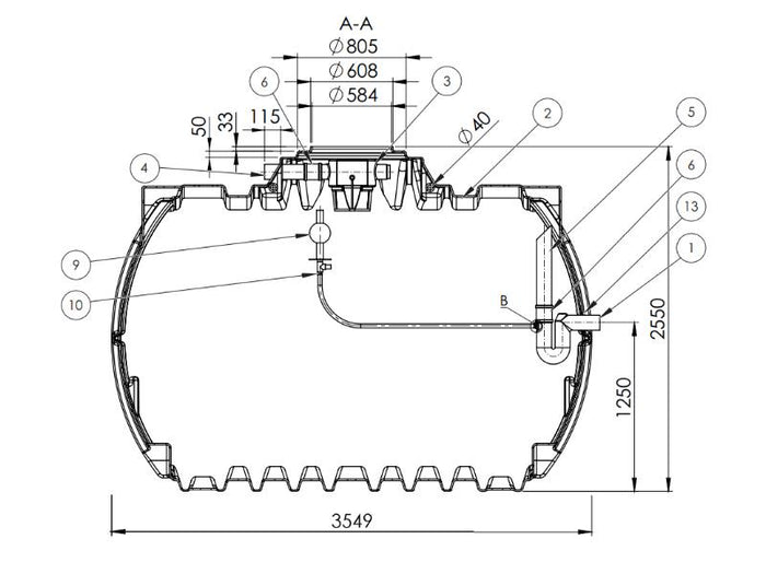 Nautilus Atlantis Premium 12.500 Liter Retentionszisterne - Retentionsvolumen 5000 L