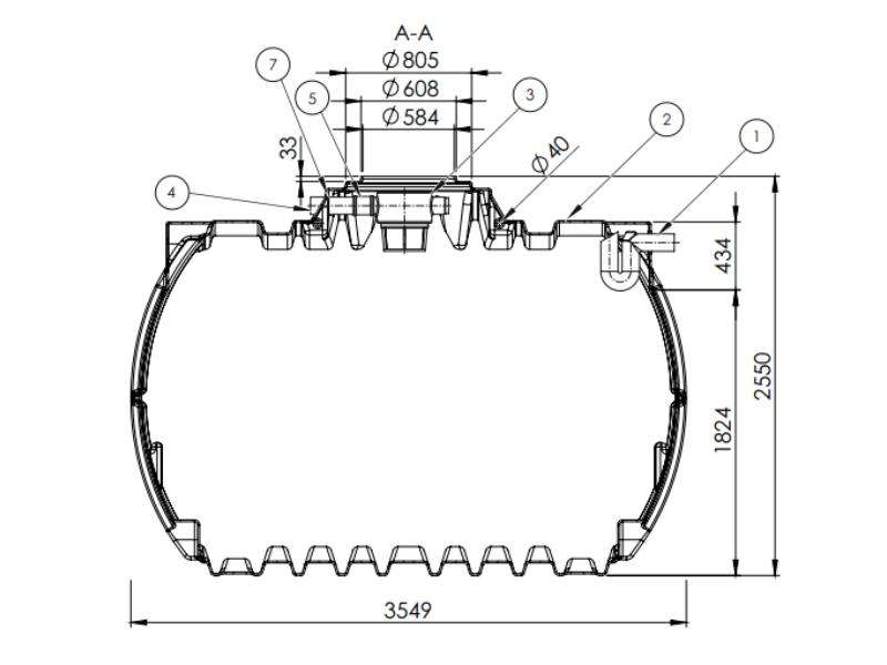 Nautilus Atlantis Premium-Zisterne 12.500 Liter mit vorinstalliertem Korbfilter & Siphon
