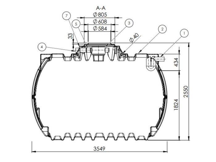 Nautilus Atlantis Premium-Zisterne 12.500 Liter mit vorinstalliertem Korbfilter & Siphon