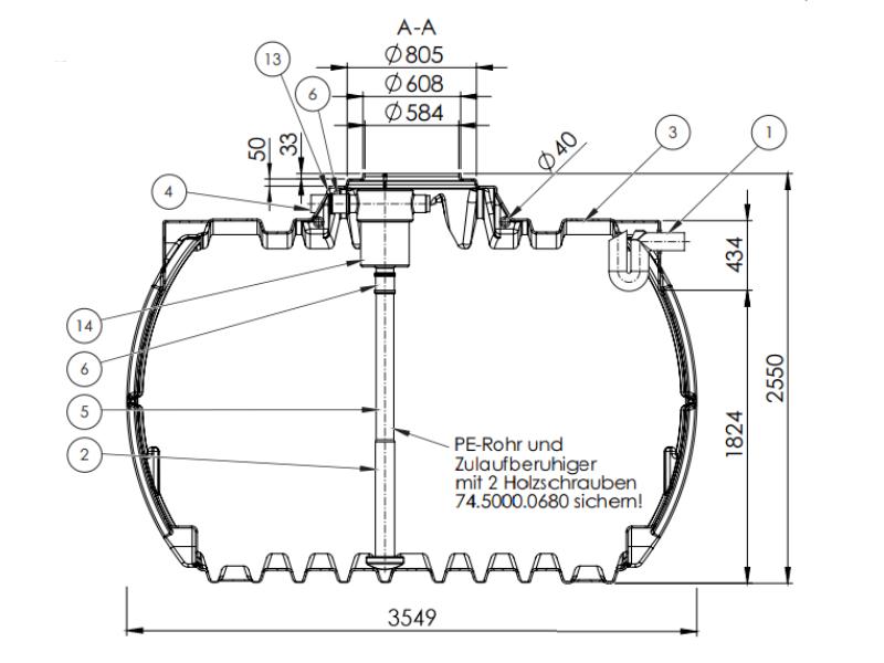 Nautilus Atlantis Premium-Zisterne 12.500 Liter mit vorinstalliertem Retentions- & Versickerungsfilt